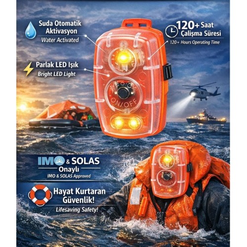 OTOMATİK CAN YELEĞİ IŞIĞI SOLASLI SAHİL GÜVENLİK ONAYLI